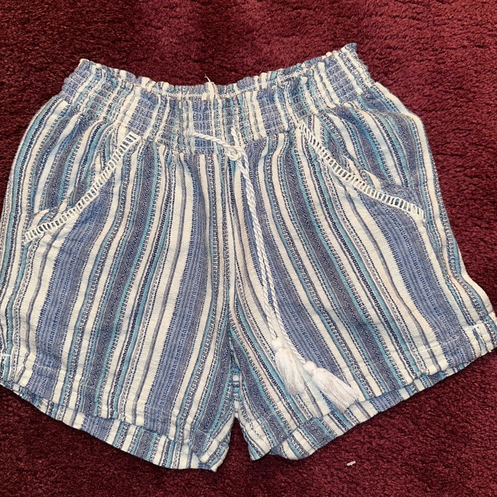 Blue & white Linen Shorts - Briggs